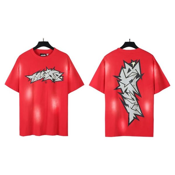Hellstar American hipster high street washed old vintage print t-shirt