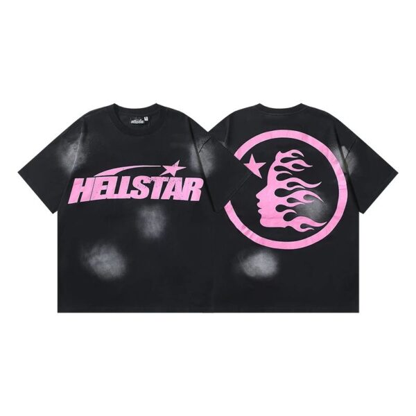 Hellstar American hipster high street washed old vintage print t-shirt