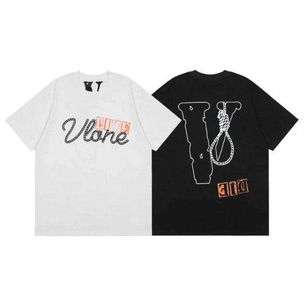 VLONE Reflective Style Stranded Rope Print High Quality Large V Short Sleeve - Image 2