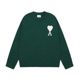 Ami  Big Heart Classic Jacquard Sweater