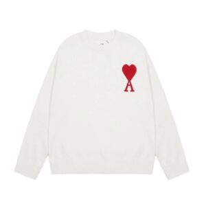 Ami  Big Heart Classic Jacquard Sweater