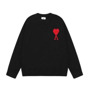 Ami  Big Heart Classic Jacquard Sweater