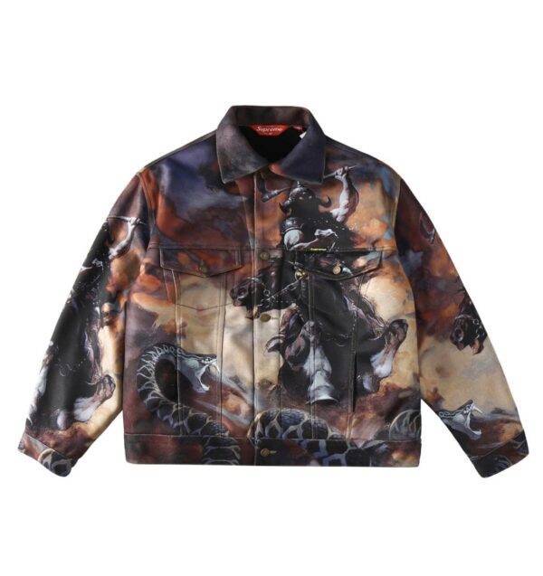 Supreme & FrankFrazetta Co-Branded t Knight Chopper Snake Tannin Jacket