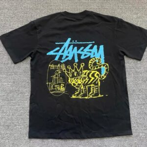 Stussy  Crown Cat cotton print short sleeve