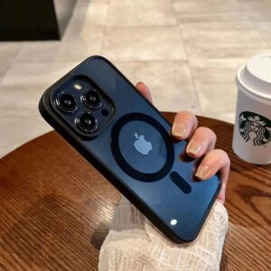 Apple Transparent Magnetic Electroplated Frame Phone Case