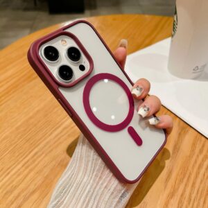Apple Transparent Magnetic Electroplated Frame Phone Case