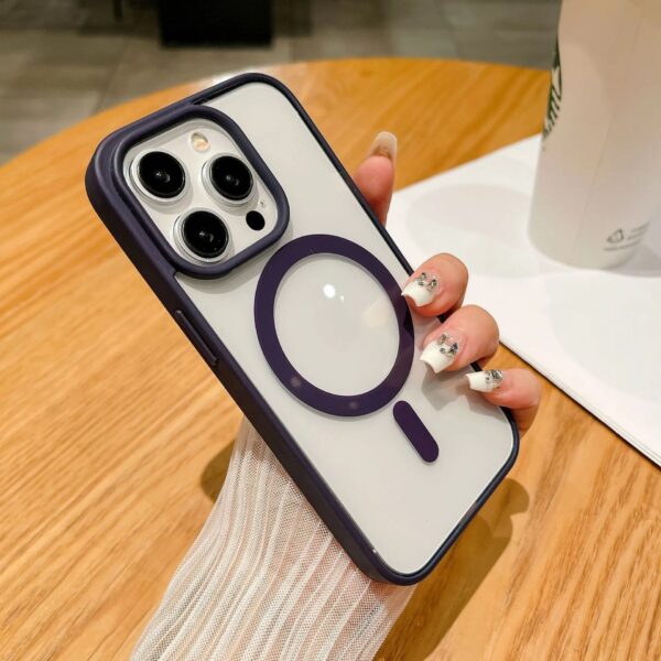 Apple Transparent Magnetic Electroplated Frame Phone Case