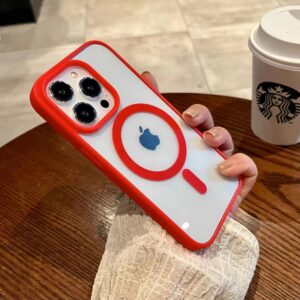 Apple Transparent Magnetic Electroplated Frame Phone Case
