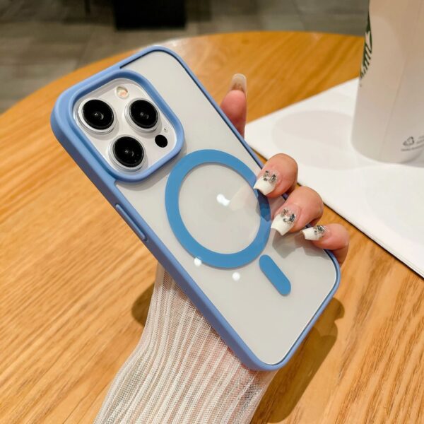 Apple Transparent Magnetic Electroplated Frame Phone Case