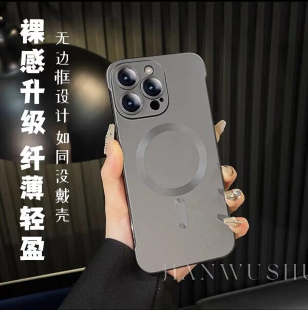 Metal paint frameless magnetic iPhone case