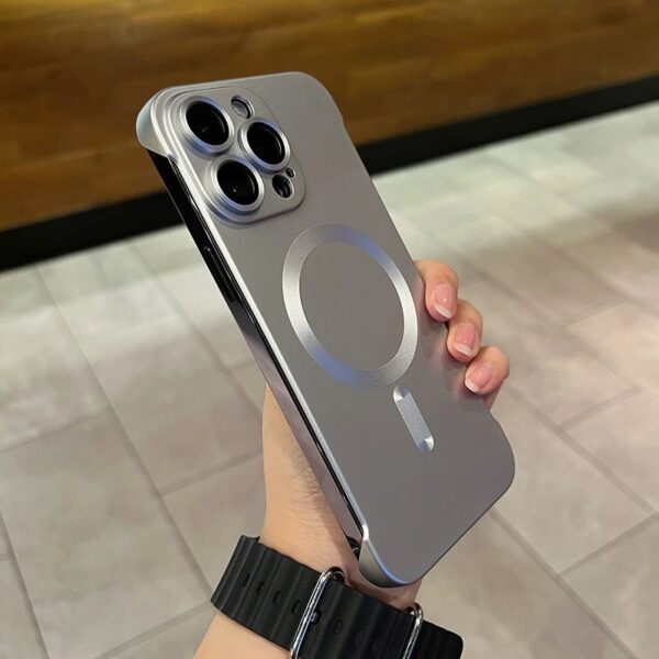 Metal paint frameless magnetic iPhone case