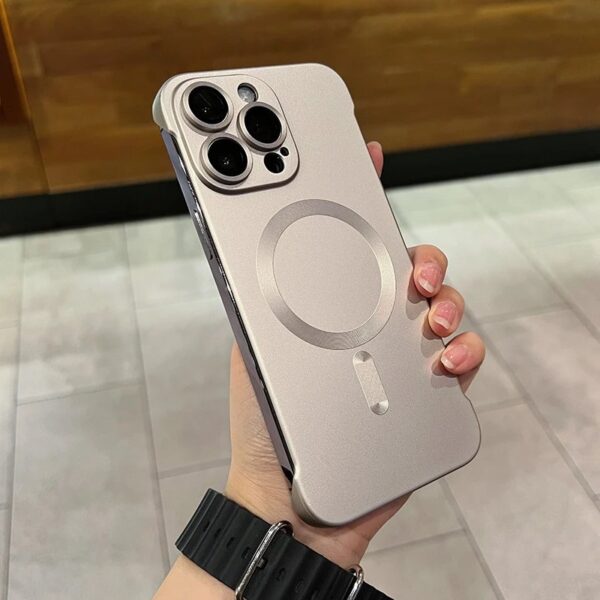 Metal paint frameless magnetic iPhone case