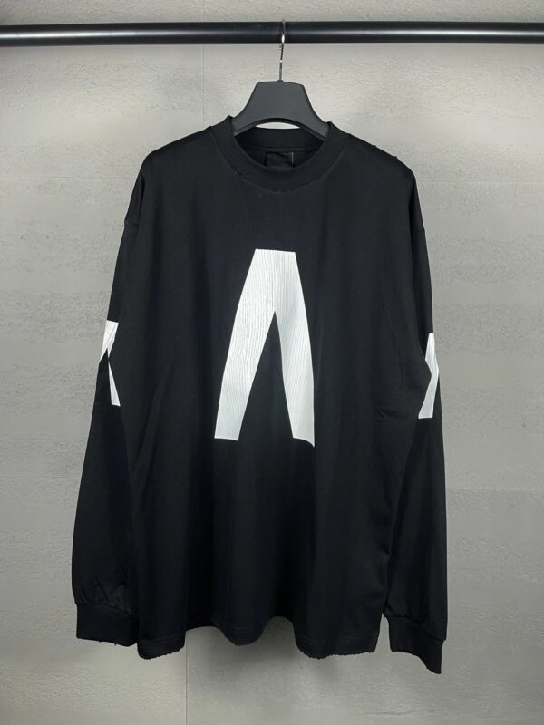Balenciaga High Version 2025 Archive Collaboration Cracked Print Washed Distressed Long Sleeve