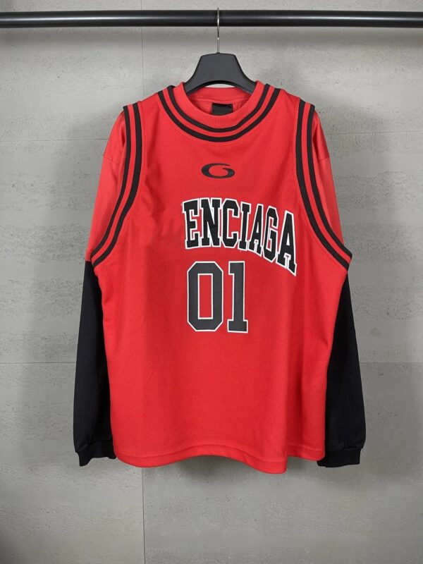 Balenciaga High Version 25 Autumn Basketball Jersey Fake 3-Piece Set Embroidered Long Sleeve
