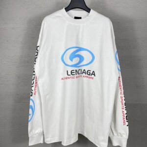Balenciaga High Version 2024 Surf Pattern Letter Straight Split Print Loose Long Sleeve