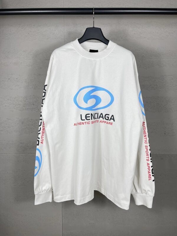 Balenciaga High Version 2024 Surf Pattern Letter Straight Split Print Loose Long Sleeve
