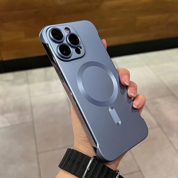 Metal paint frameless magnetic iPhone case