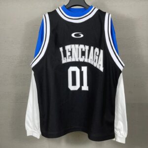 Balenciaga High Version 25 Autumn Basketball Jersey Fake 3-Piece Set Embroidered Long Sleeve