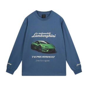 Balenciga ✘Lamborghini Sports car logo direct-print long-sleeved shirt