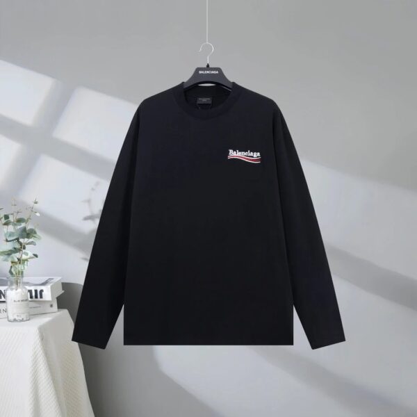 BALENCIAGA 2025SS Classic Cola Wave Logo Embroidered Long Sleeve