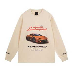 Balenciga ✘Lamborghini Sports car logo direct-print long-sleeved shirt