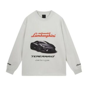 Balenciga ✘Lamborghini Sports car logo direct-print long-sleeved shirt