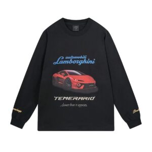 Balenciga ✘Lamborghini Sports car logo direct-print long-sleeved shirt