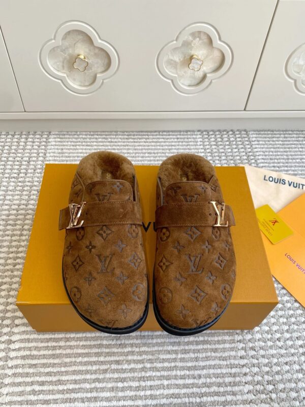 Louis Vuitton Classic Brown Logo Mules