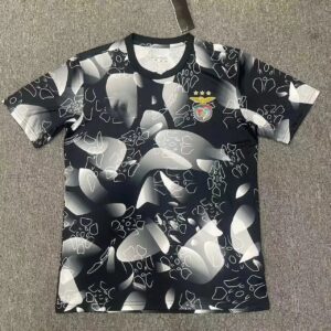 Benfica Abstract Geometric Camouflage Black & White Street Sports T-Shirt