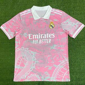 Real Madrid Dragon Totem Limited Edition Pink Trendy Soccer Jersey