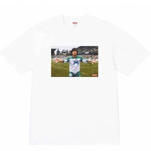 Supreme Soccer Print White Street Retro T-Shirt