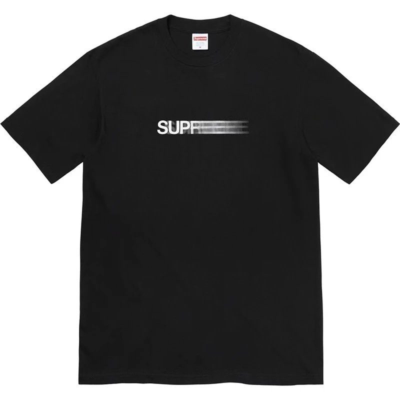 Supreme Motion Blur Logo Black Streetwear T-Shirt