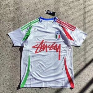 Stussy ITALIA FLAG White-Red-Green Street Sports Jersey