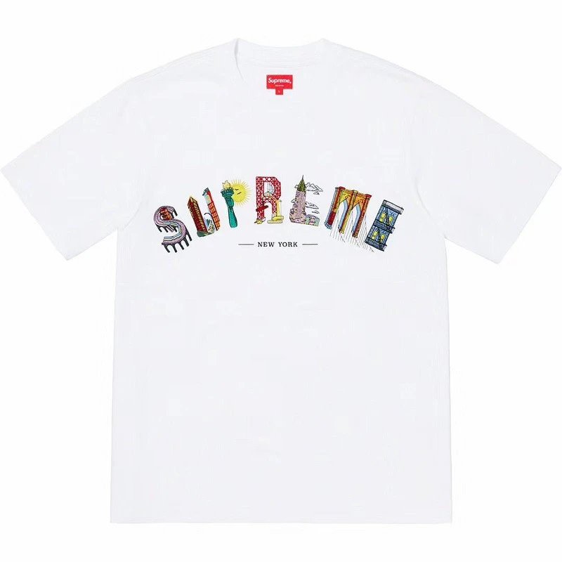 Supreme New York Landmarks White Streetwear T-Shirt