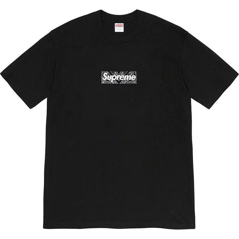 Supreme Flame Print Black Streetwear T-Shirt
