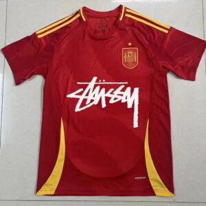 Stussy Street Collaboration Red-Yellow Contrast Sports Jersey
