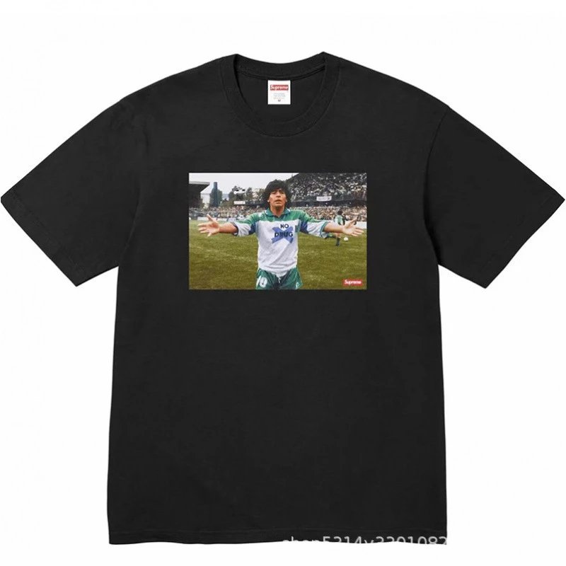 Supreme Classic Sports Print Black Retro Street T-Shirt