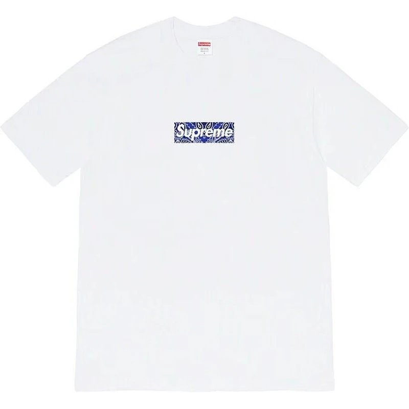 Supreme Paisley Box Logo White Streetwear T-Shirt