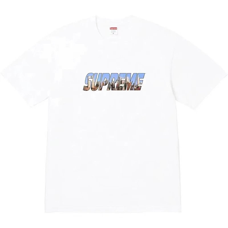 Supreme Cityscape Alphabet Print Street Style T-Shirt