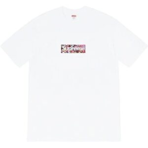 Supreme Box Logo Floral Motif White Streetwear T-Shirt