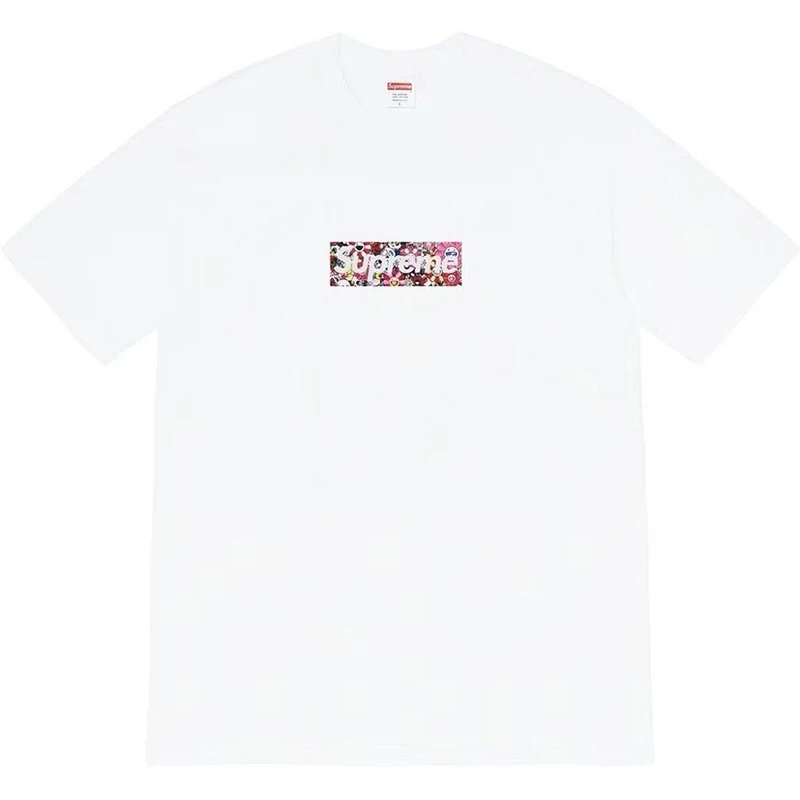 Supreme Box Logo Floral Motif White Streetwear T-Shirt