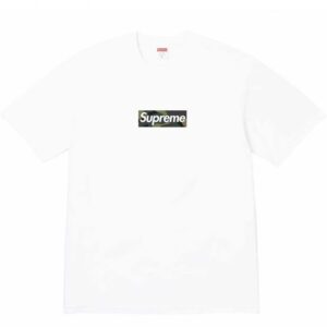 Supreme Box Logo White Camo Streetwear Short-Sleeve T-Shirt