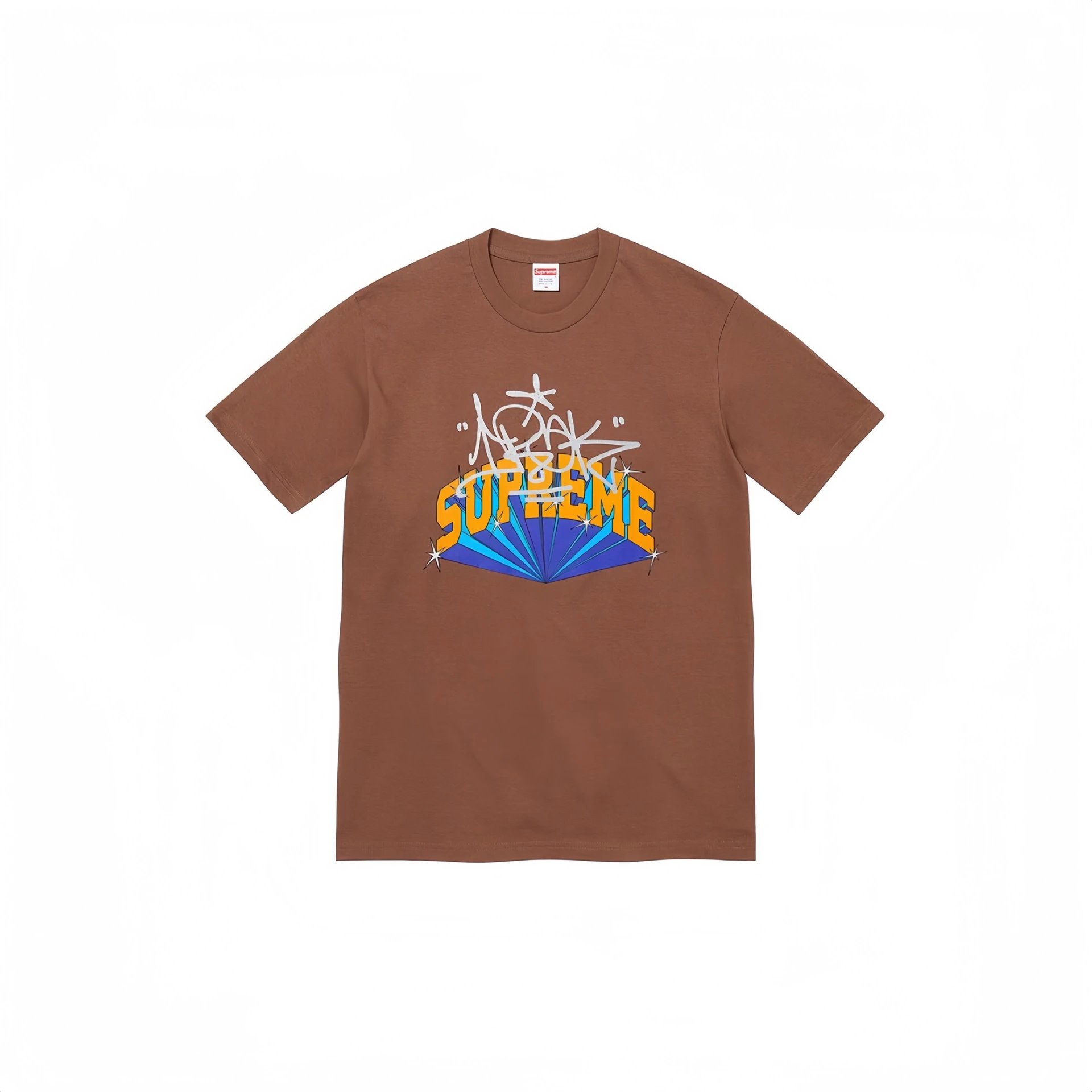Supreme Brown Street Graffiti Style 100% Cotton T-Shirt