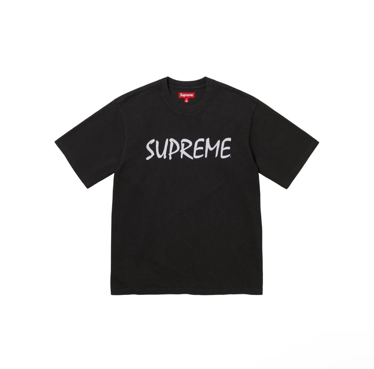 Supreme Classic Logo Black Street Graffiti Short-Sleeve T-Shirt