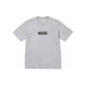 Supreme Box Logo Gray Minimalist Streetwear T-Shirt