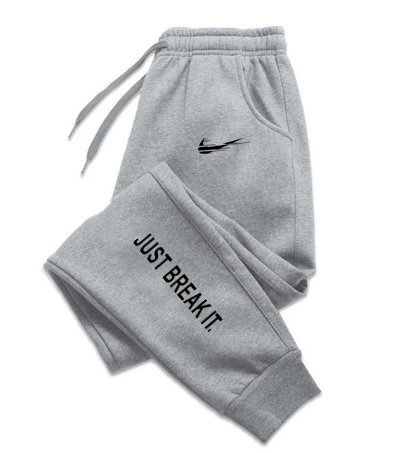 Nike Light Gray Street-Style Cuffed Sweatpants