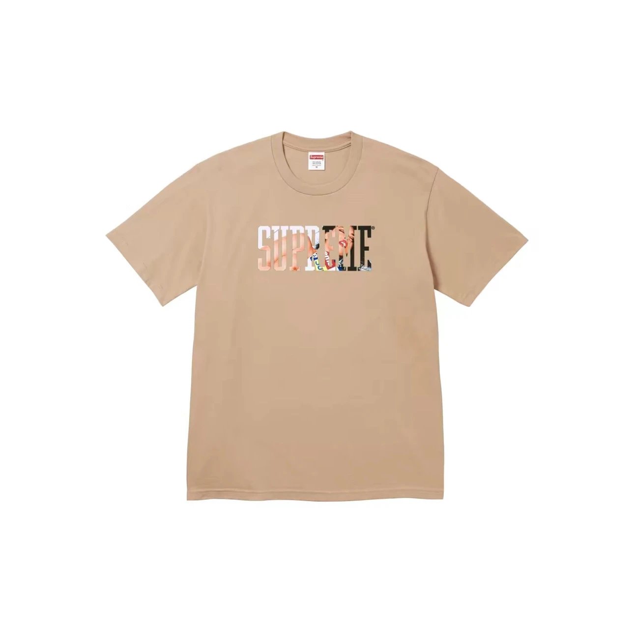 Supreme Khaki Cartoon Print Streetwear T-Shirt
