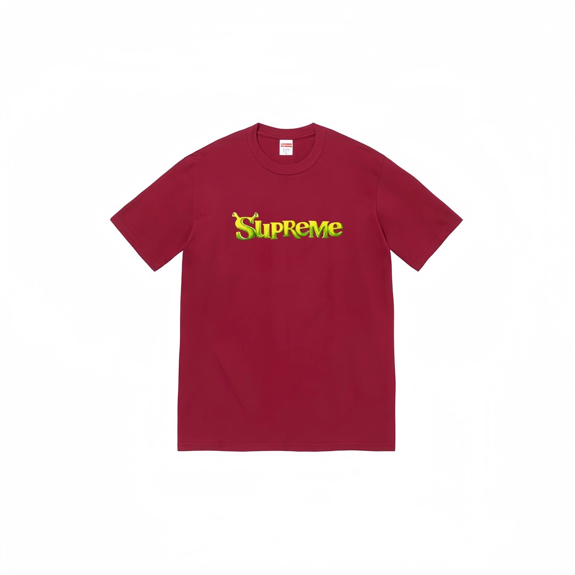 Supreme Letter Print Burgundy Oversized T-Shirt
