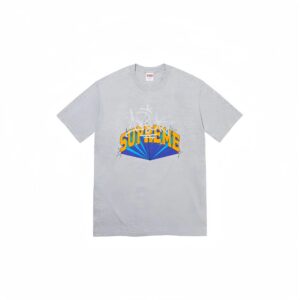 Supreme Graffiti Radiation Pattern Gray Street Style T-Shirt