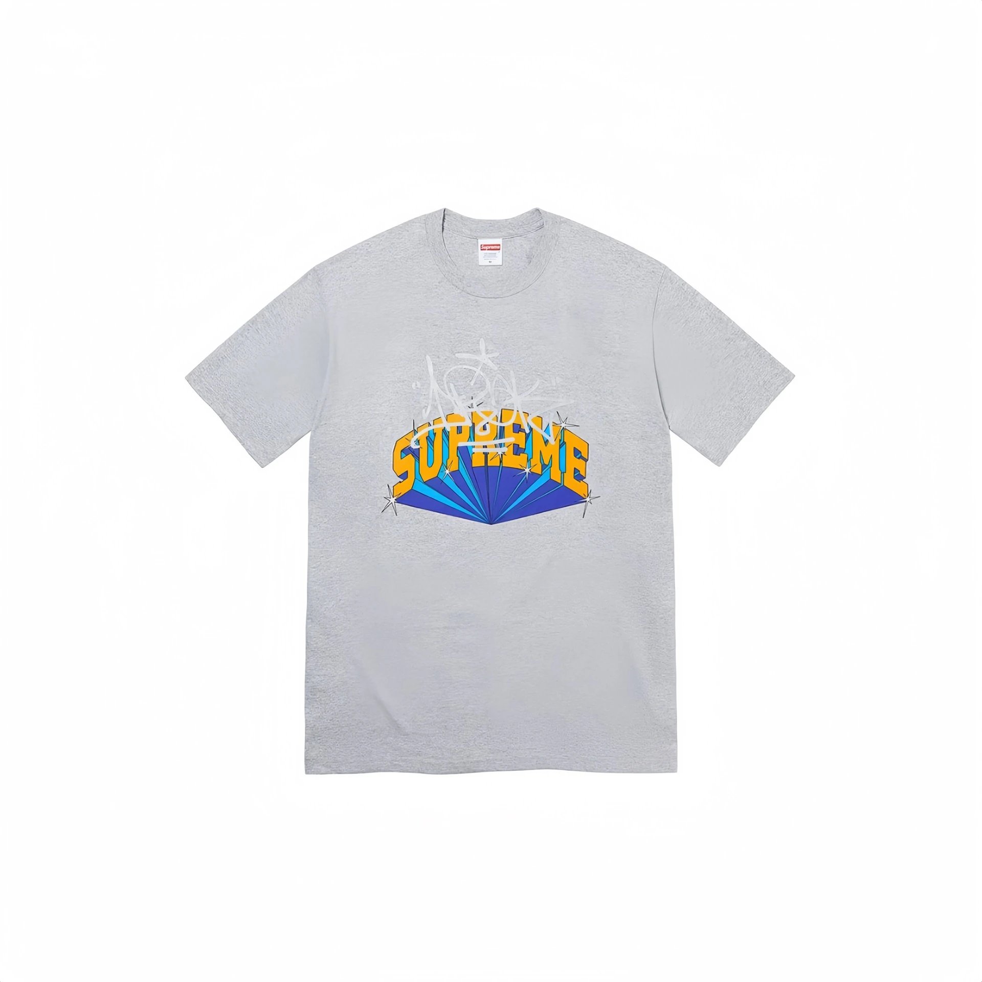 Supreme Graffiti Radiation Pattern Gray Street Style T-Shirt